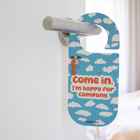 Door Hanger : Bedroom Door Sign (Design : Clouds)