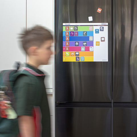 Magnetic Planner for School Kids (60 Tiles+Chart)