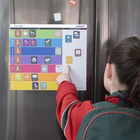 Magnetic Planner for School Kids (60 Tiles+Chart)