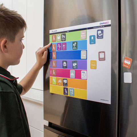 Magnetic Planner for School Kids (60 Tiles+Chart)