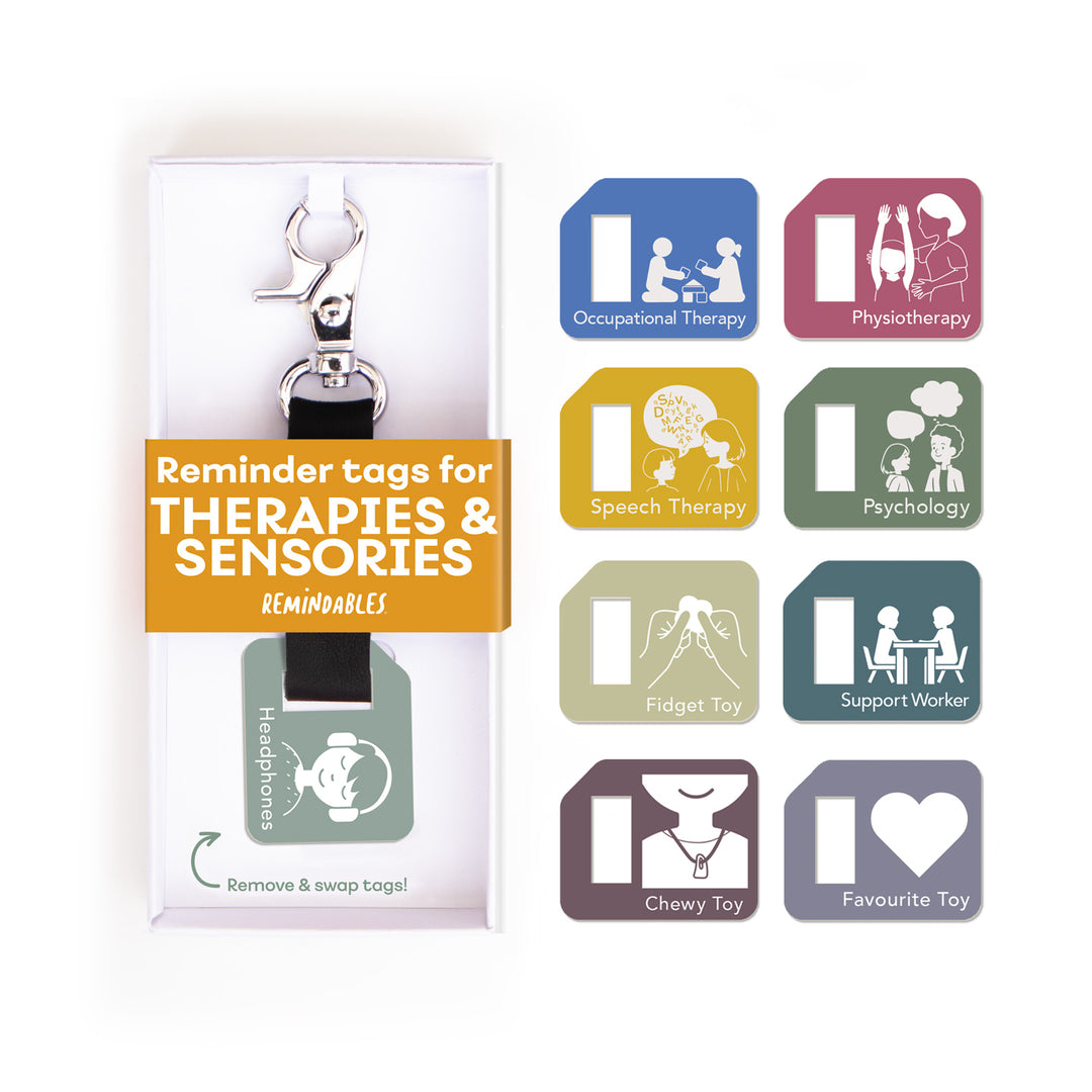 Bag tags to remember appointments and sensory items | Colourful Visual ...